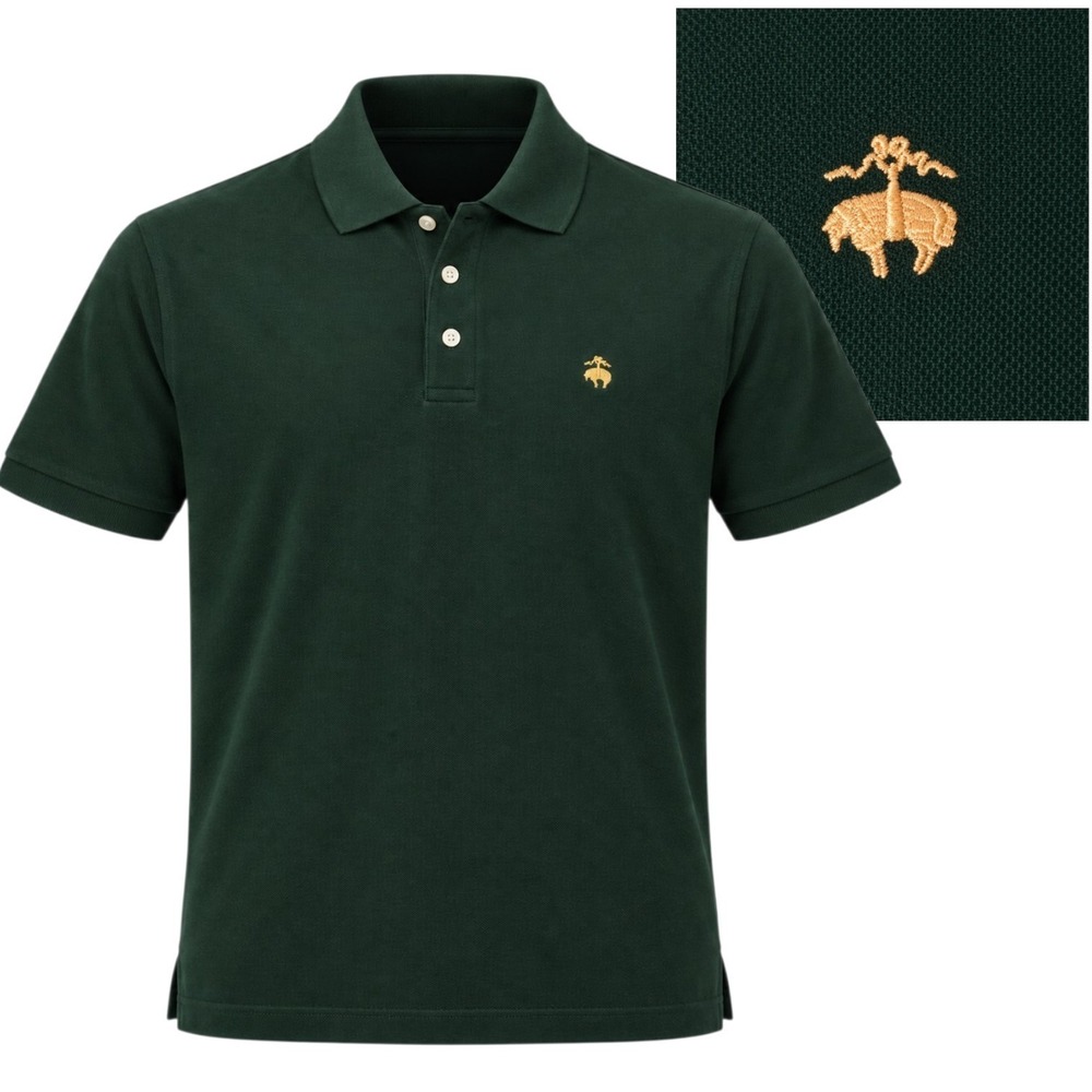 Brooks Brothers Polo Shirt Mens Large Green 346 Original Fit Cotton Short Sleeve
